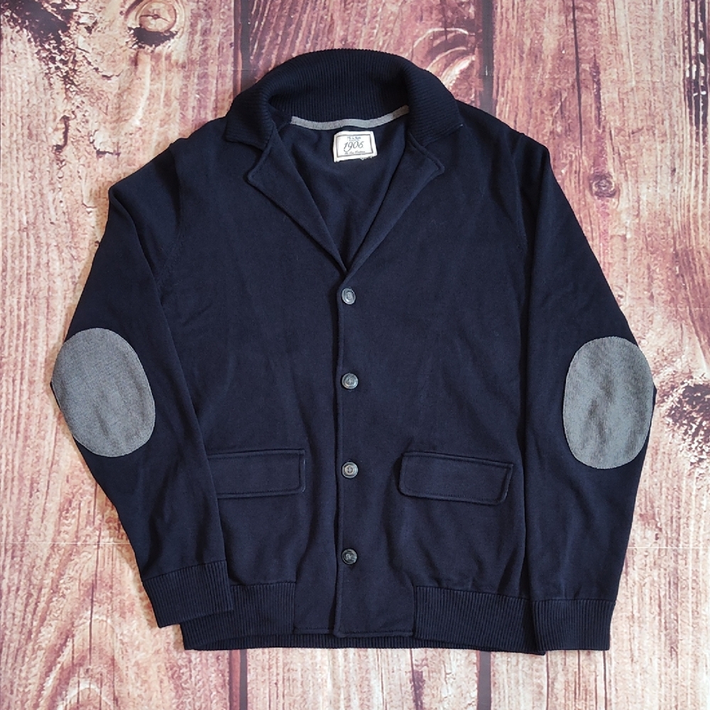 Jos. A. Bank Mens Cardigan Sweater With Arm Patches